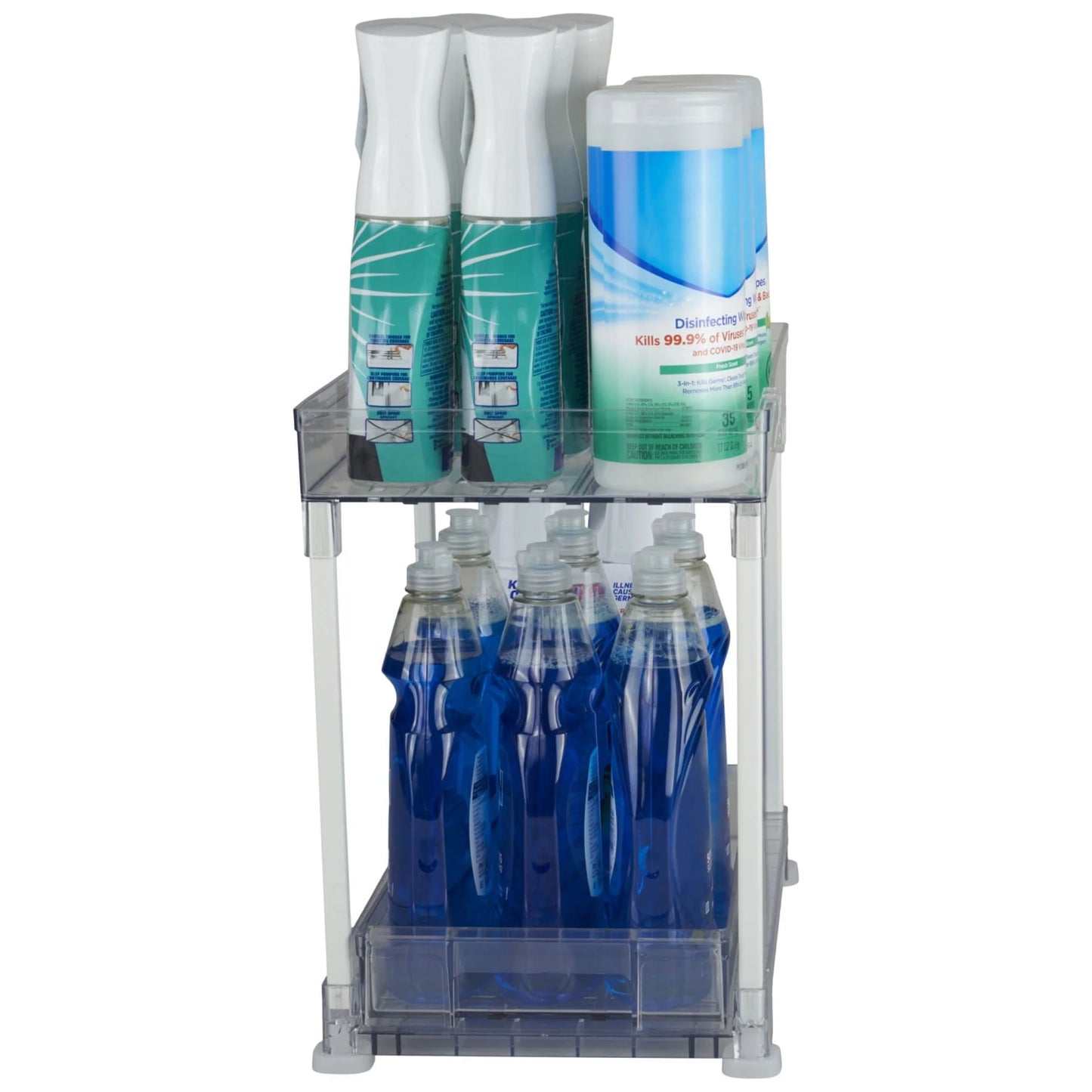 (2 Pack) under Cabinet 2-Tier Storage Tower, 10X14.5X15In