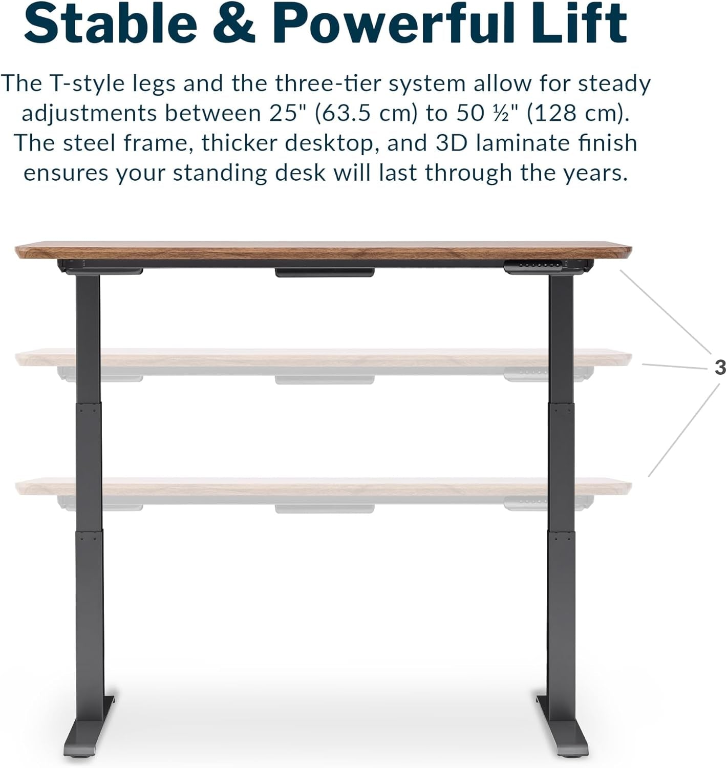 Electric Standing Desk - 60X30 desk, Adjustable Height Stand up Computer Desk - Dual Motor with Memory Presets, Stable T-Style Legs- Home Office Essentials - Walnut