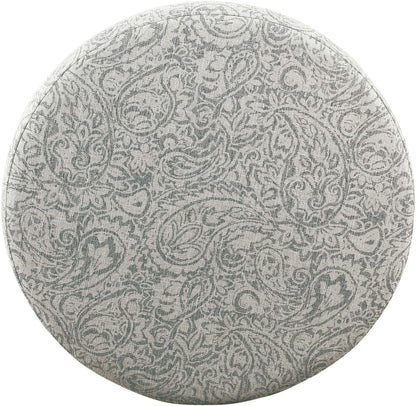 Home Decor | Upholstered round Storage Ottoman | Ottoman with Storage for Living Room & Bedroom, Gray Floral