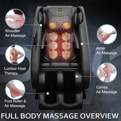 Massage Chair Blue-Tooth Connection and Speaker, Easy to Use at Home and in the Office and Recliner with Zero Gravity with Full Body Air Pressure