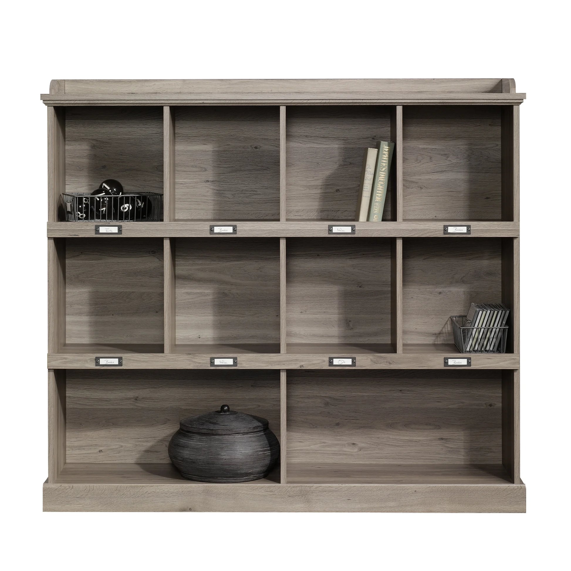 Barrister Lane Engineered Wood 10-Cubby Bookcase in Salt Oak