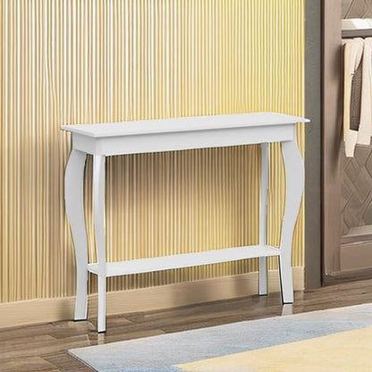 Narrow Console Table, Chic Accent Sofa Table, Entryway Table, White