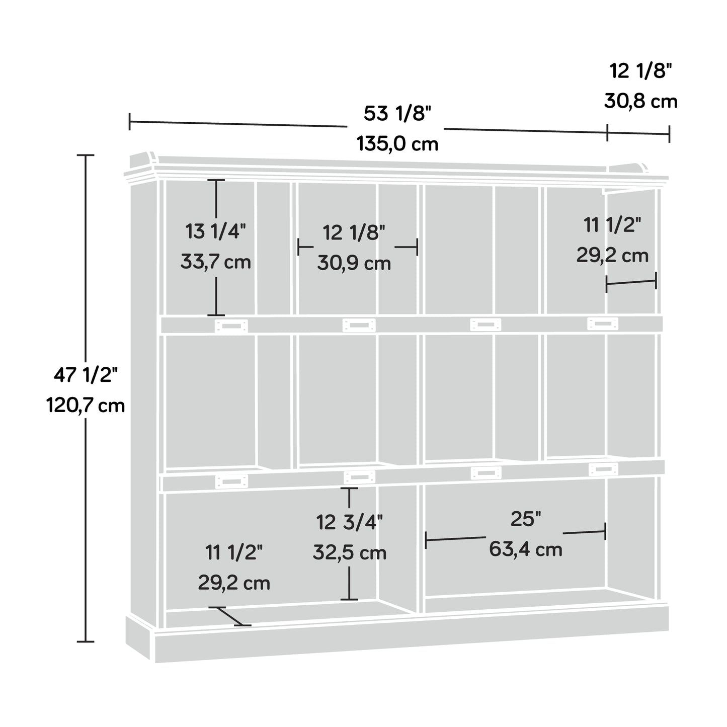 Barrister Lane Engineered Wood 10-Cubby Bookcase in Salt Oak