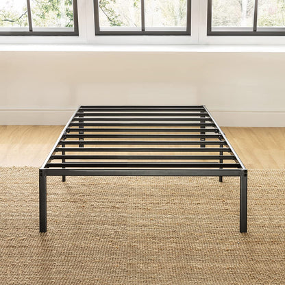 14-Inch Metal Platform Beds W/ Heavy Duty Steel Slat Mattress Foundation (No Box Spring Needed), Black