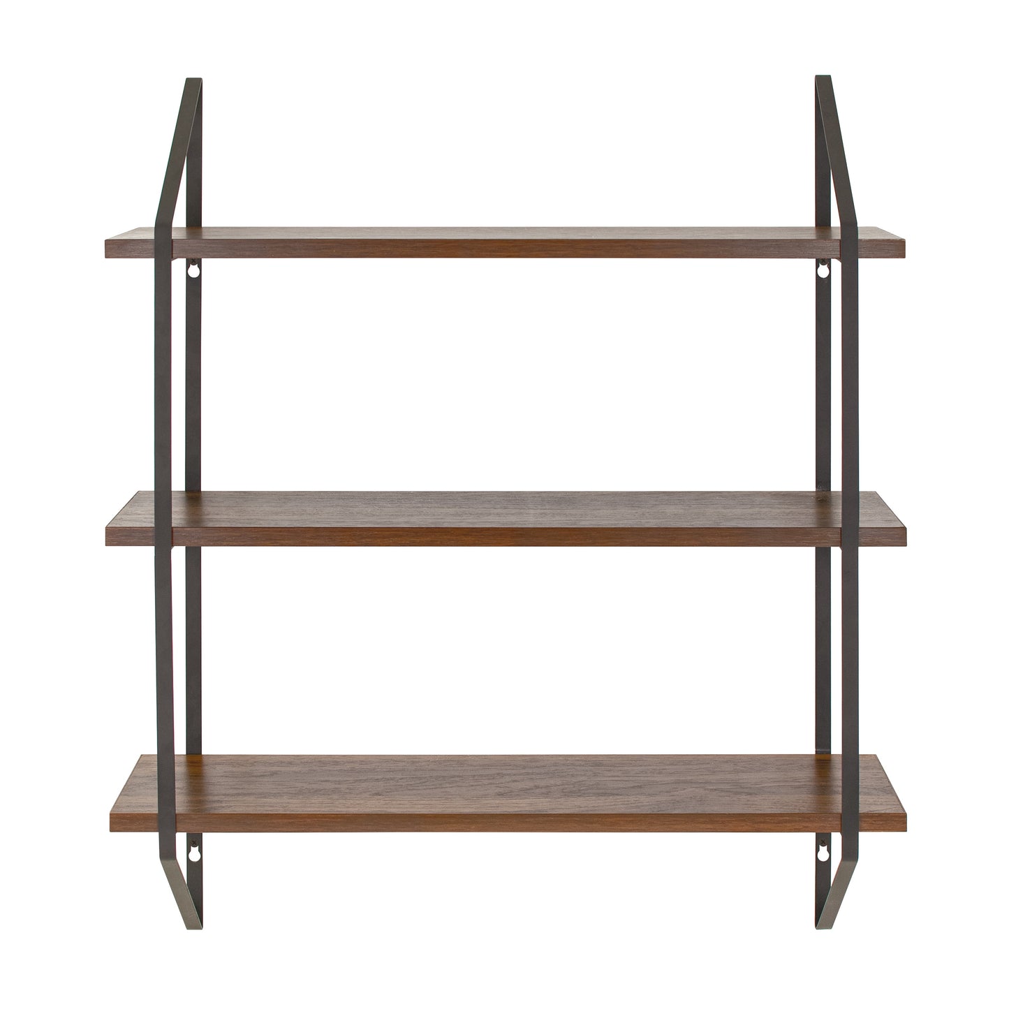 3-Tier 20"W Wood Bracket Shelves, Walnut