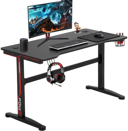 Gaming Desk Computer Desk Home Office Desk with Cup Holder Headphone Hook