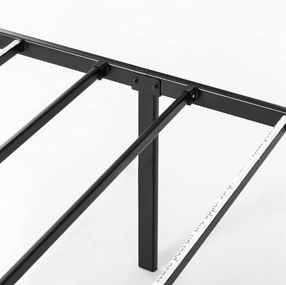 14-Inch Metal Platform Beds W/ Heavy Duty Steel Slat Mattress Foundation (No Box Spring Needed), Black
