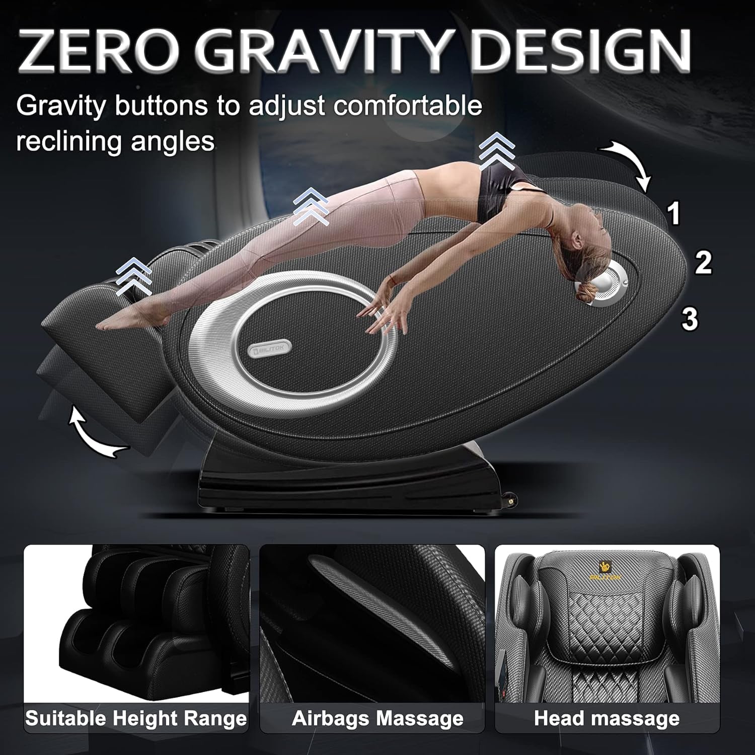 Massage Chair Blue-Tooth Connection and Speaker, Easy to Use at Home and in the Office and Recliner with Zero Gravity with Full Body Air Pressure