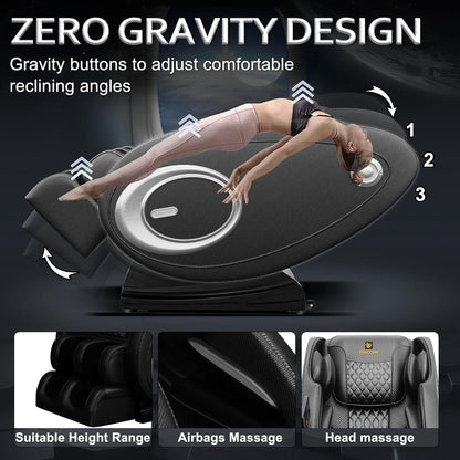 Massage Chair Blue-Tooth Connection and Speaker, Easy to Use at Home and in the Office and Recliner with Zero Gravity with Full Body Air Pressure