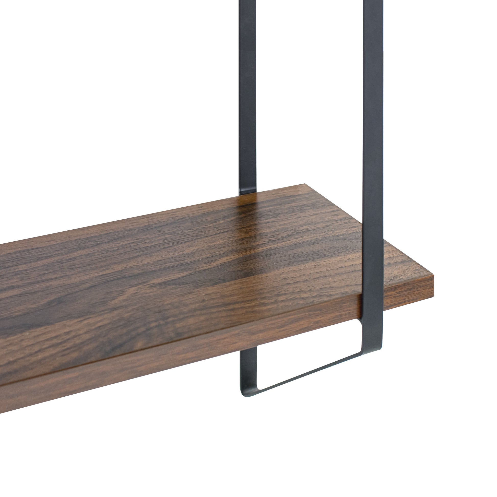 3-Tier 20"W Wood Bracket Shelves, Walnut