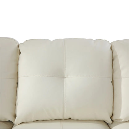 Convertible Sectional Sofa, L Shaped Couch for Small Space Living Room, White(Without Ottoman)