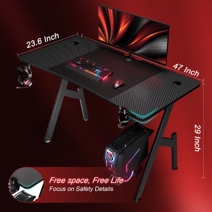 HLDIRECT 32/40/47/55 Inch Gaming Desk Gamer Table Computer Desk PC Workstation