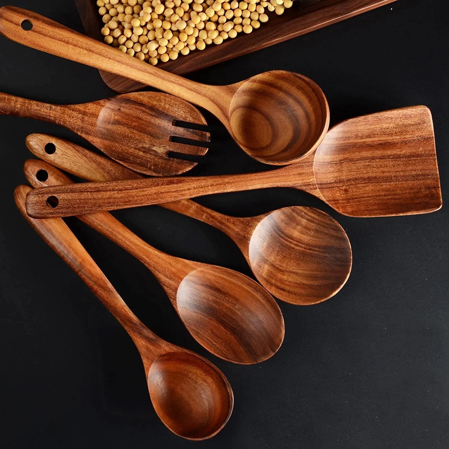 Wooden Kitchen Utensils Set (12 Pack)