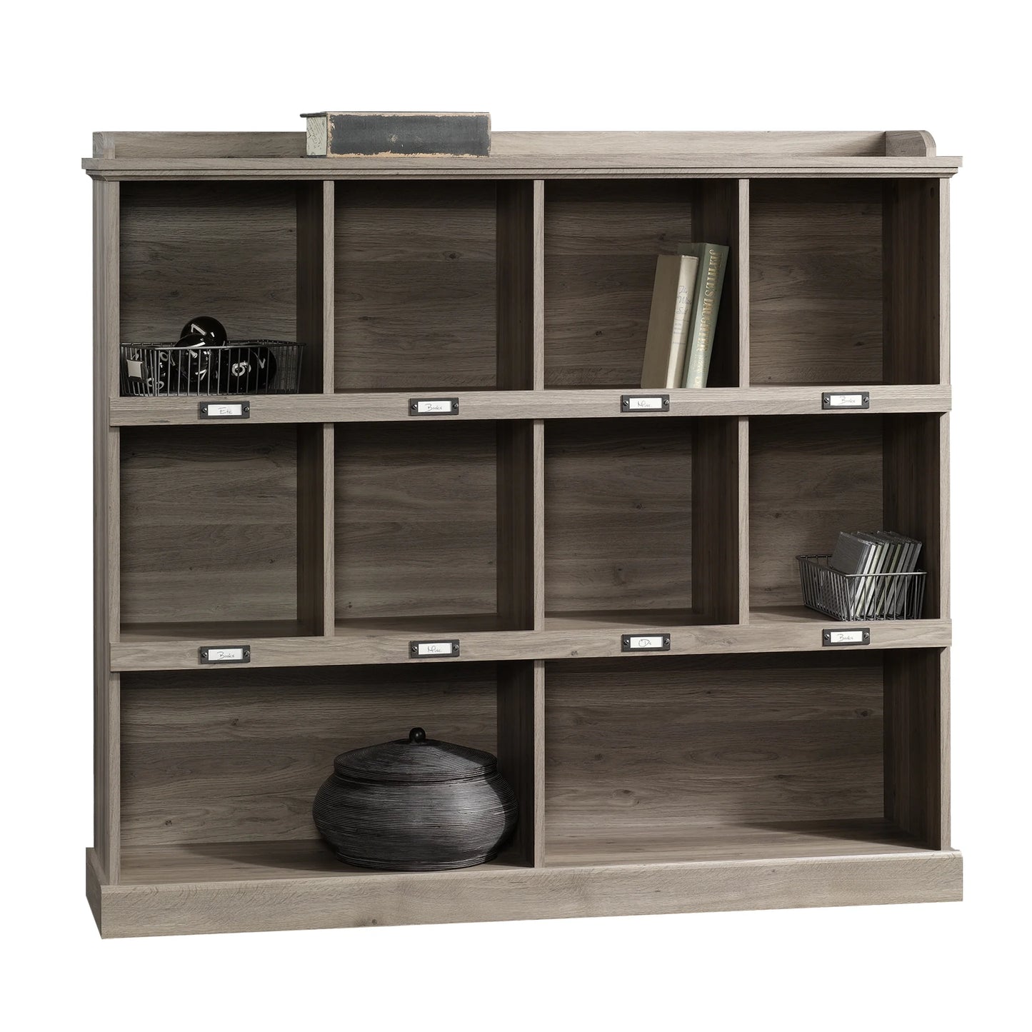 Barrister Lane Engineered Wood 10-Cubby Bookcase in Salt Oak