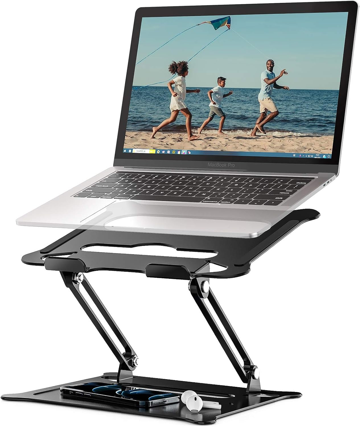 Laptop Stand, Adjustable Laptop Stand for Desk Ergonomic Portable Laptop Riser Compatible with Macbook Air Pro, Dell, HP, Lenovo Light Weight Laptops up to 10''-15.6" - Black