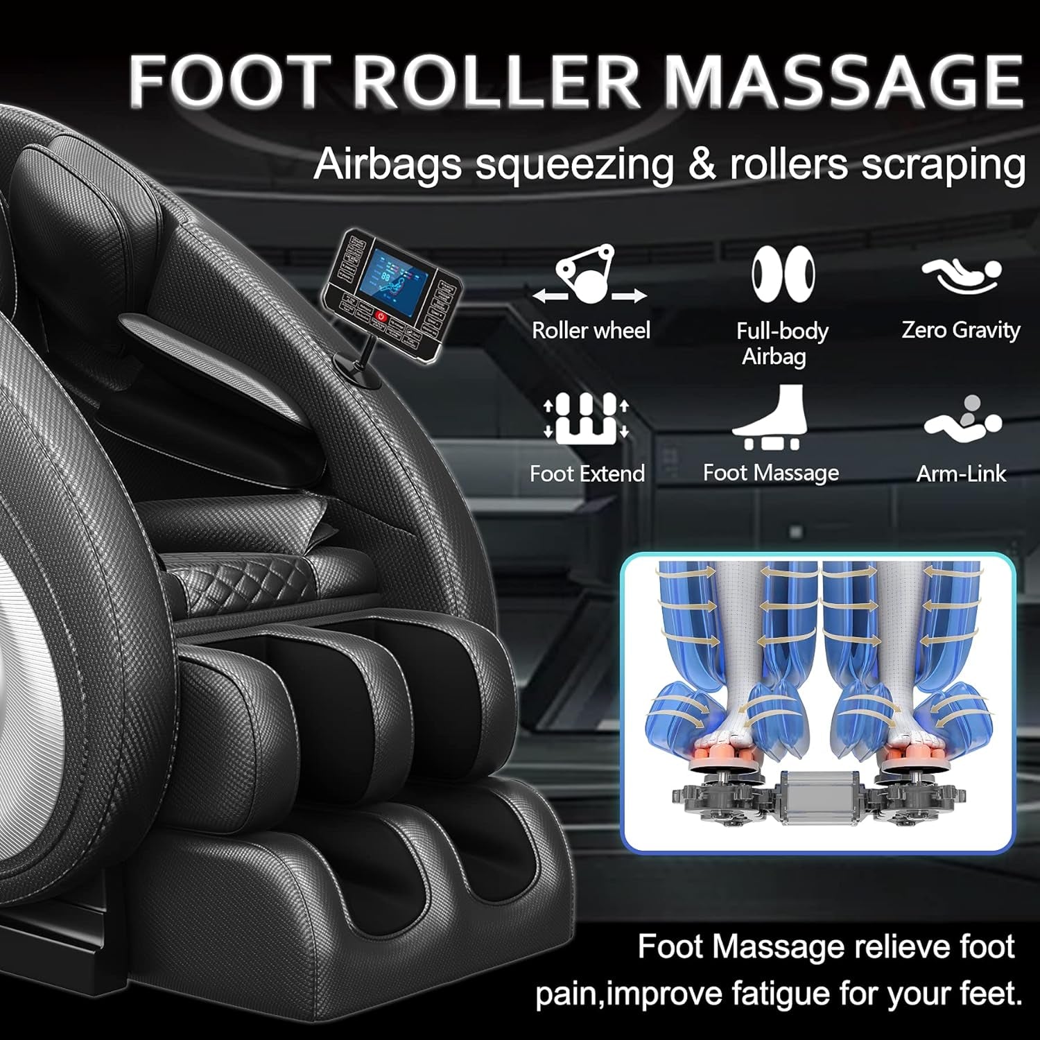 Massage Chair Blue-Tooth Connection and Speaker, Easy to Use at Home and in the Office and Recliner with Zero Gravity with Full Body Air Pressure