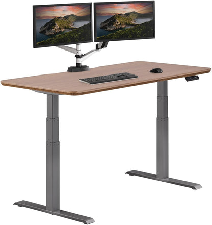 Electric Standing Desk - 60X30 desk, Adjustable Height Stand up Computer Desk - Dual Motor with Memory Presets, Stable T-Style Legs- Home Office Essentials - Walnut