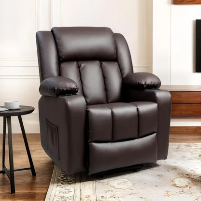 Power Lift Recliner Chair, Electric Leather Lift Recliner Chair W/Massage & Heat Cup Holders Lift Reclining Chair Sofa, Recliner